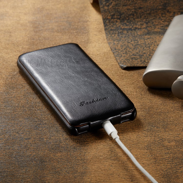 Textured Leather Phone Cover Vertical Flip Shell for Samsung Galaxy S21 5G - Black-10