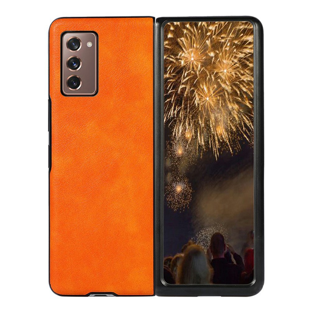 Litchi Texture Leather Phone Cover Case for Samsung Galaxy Z Fold2 5G - Brown-1