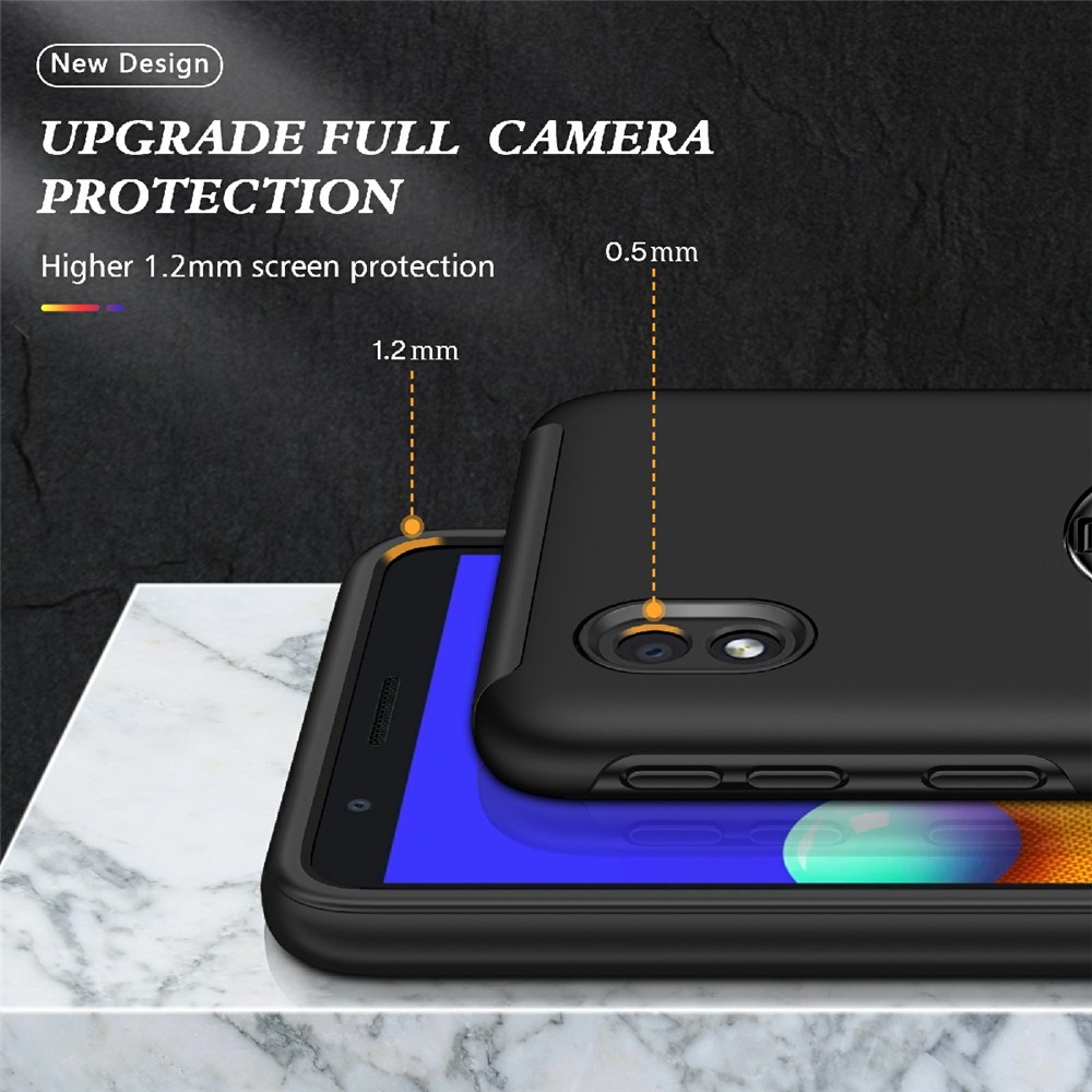 Shockproof Hybrid Phone Case Cover with Ring Kickstand for Samsung Galaxy A01 Core - Black-6