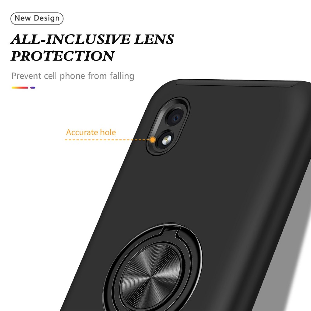 Shockproof Hybrid Phone Case Cover with Ring Kickstand for Samsung Galaxy A01 Core - Black-7