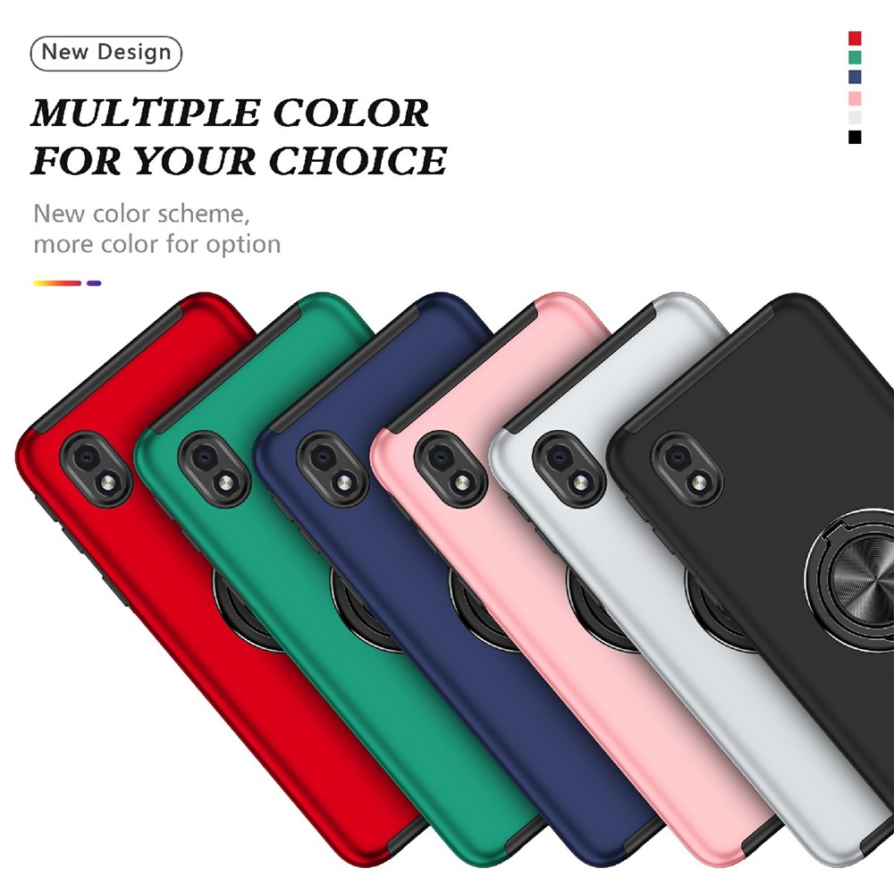 Shockproof Hybrid Phone Case Cover with Ring Kickstand for Samsung Galaxy A01 Core - Black-8