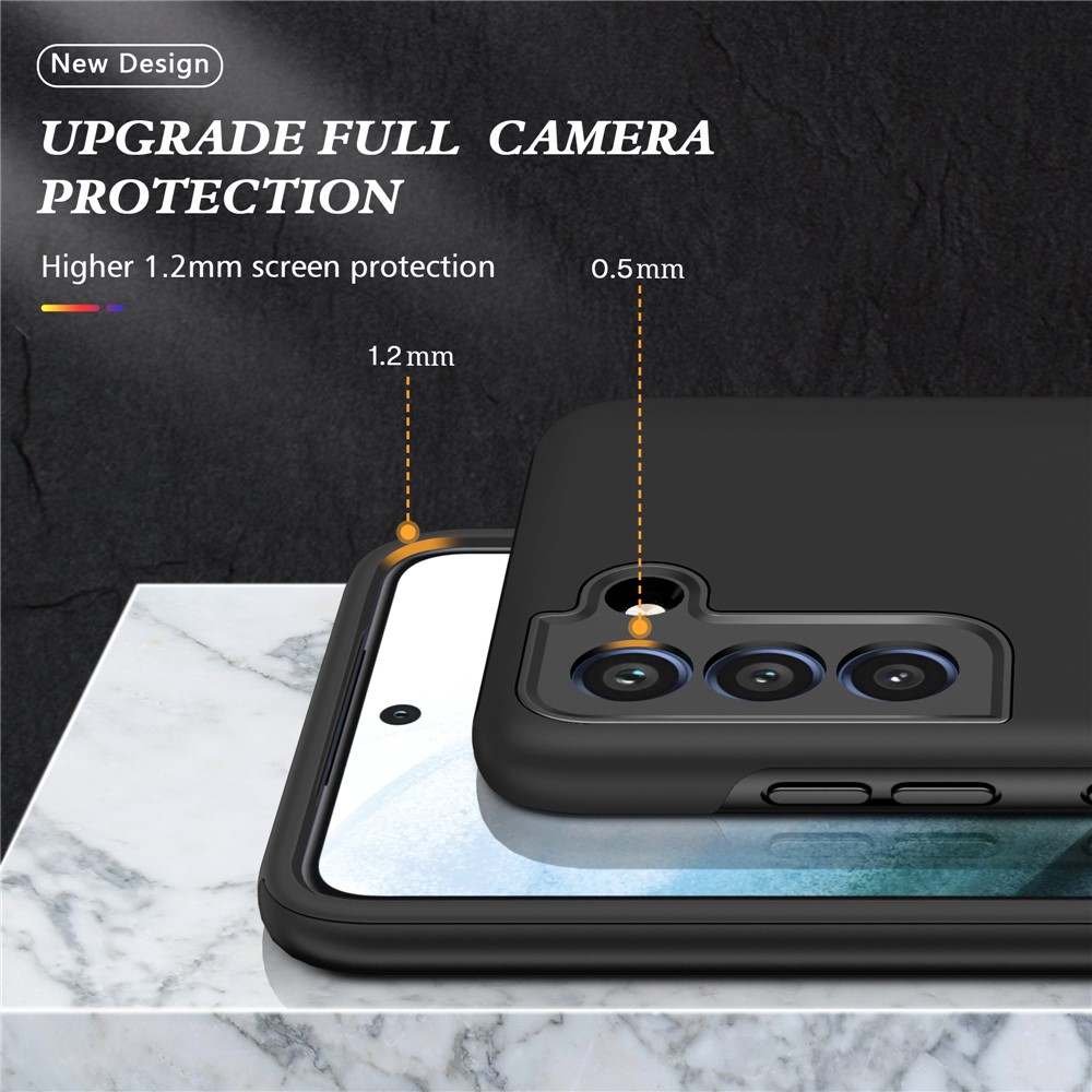 Invisible Ring Kickstand Design Hybrid Mobile Phone Case Cover for Samsung Galaxy S21 FE - Black-5