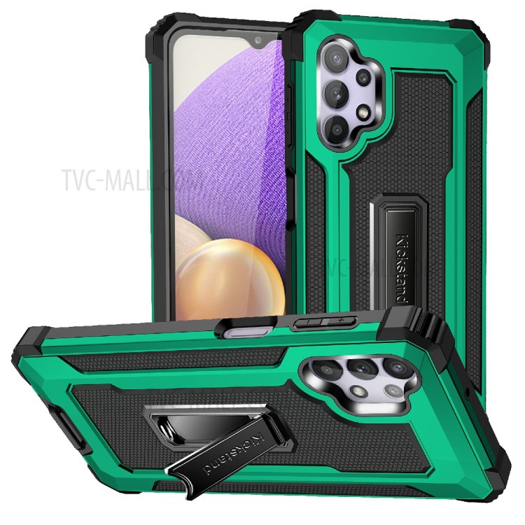 Jazz Series Drop-proof PC + TPU Hybrid Phone Cover Case for Samsung Galaxy A32 5G - Green-1