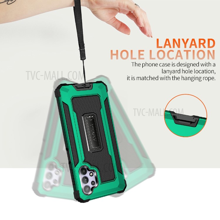 Jazz Series Drop-proof PC + TPU Hybrid Phone Cover Case for Samsung Galaxy A32 5G - Green-8