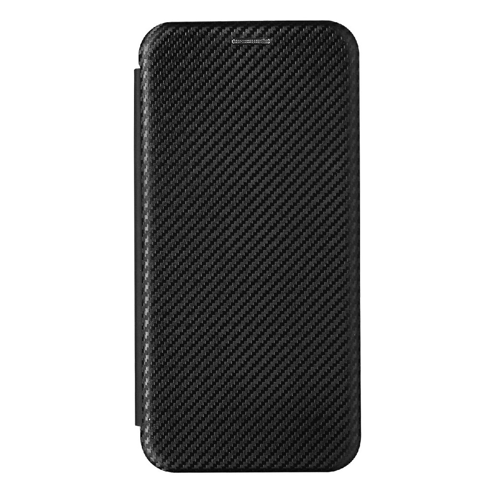 Carbon Fiber Texture Card Slot Auto-absorbed Leather Phone Shell Cover for Samsung Galaxy A82 5G - Black-2