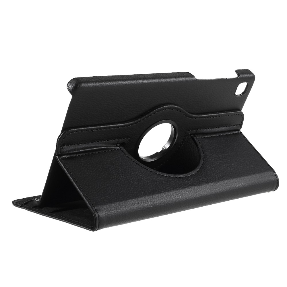 360° Swiveling Stand Design Litchi Texture Leather Tablet Cover Case for Samsung Galaxy A7 Lite 8.7-inch T220 - Black-8