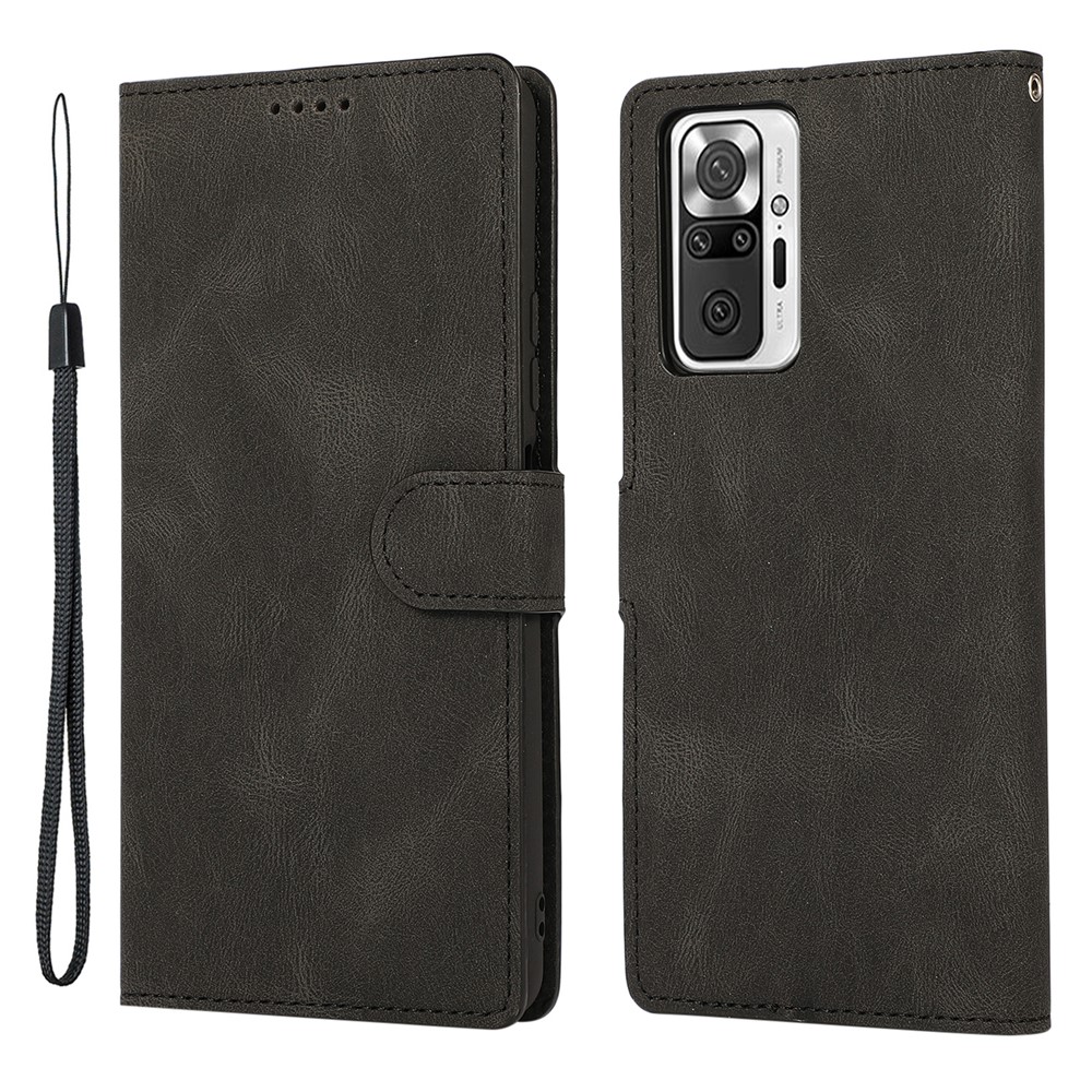 Fantasy Classic Leather Case Mobile Phone Cover with Wallet Stand for Xiaomi Redmi Note 10 Pro Max/Note 10 Pro - Black-1