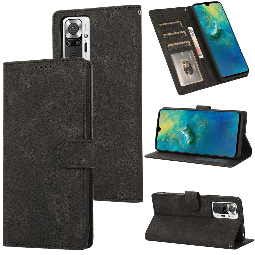 Fantasy Classic Leather Case Mobile Phone Cover with Wallet Stand for Xiaomi Redmi Note 10 Pro Max/Note 10 Pro - Black-8