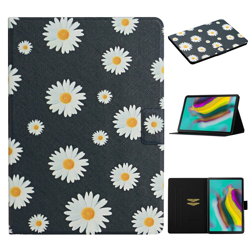 Flora Patterned Protective Leather Cover Stand Case for Samsung Galaxy Tab A7 Lite 8.7 T220 / T225 - Daisy-9