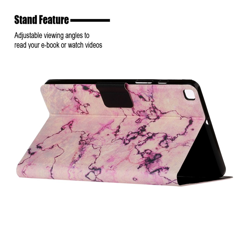 Marble Pattern Card Holder PU Leather Tablet Cover for Samsung Galaxy Tab A7 Lite 8.7 inch T220 / T225 - Pink-5