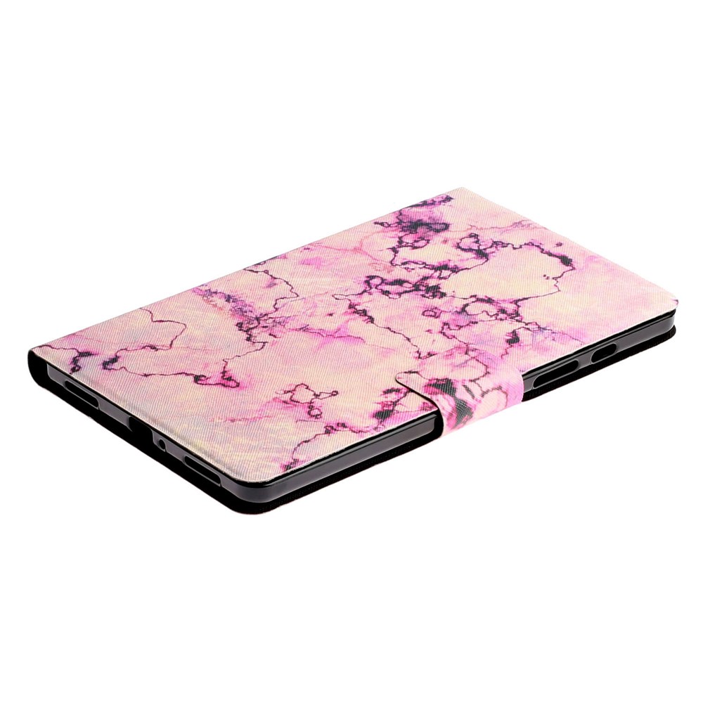 Marble Pattern Card Holder PU Leather Tablet Cover for Samsung Galaxy Tab A7 Lite 8.7 inch T220 / T225 - Pink-8