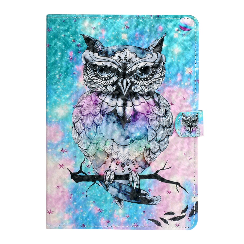 Stylish Pattern PU Leather Case for Samsung Galaxy Tab A7 Lite 8.7-inch T220 / T225 Card Holder Cover - Owl-2
