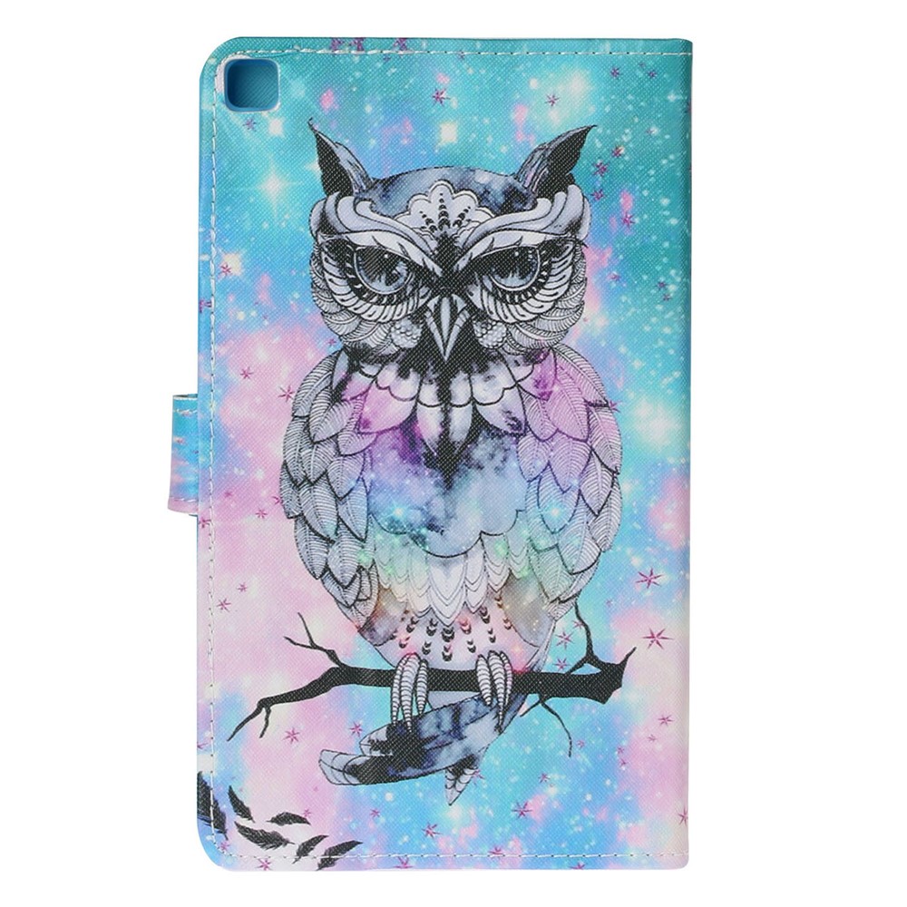 Stylish Pattern PU Leather Case for Samsung Galaxy Tab A7 Lite 8.7-inch T220 / T225 Card Holder Cover - Owl-3