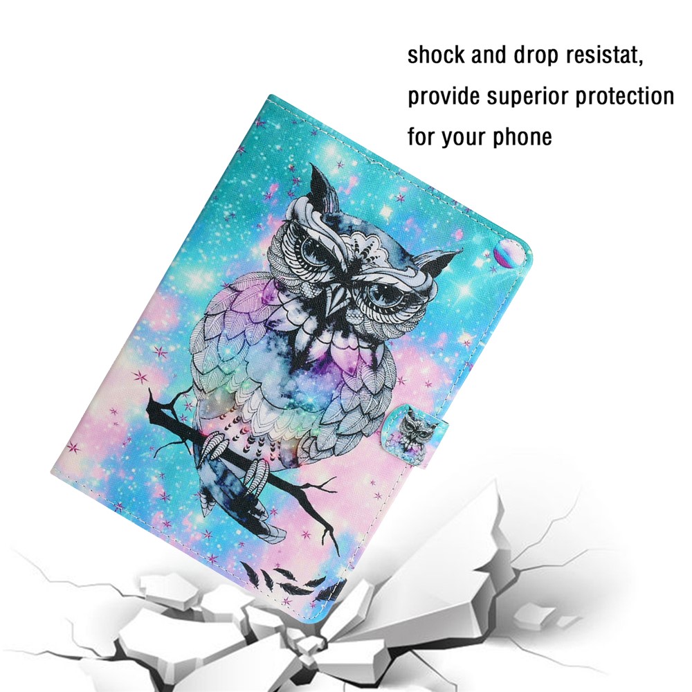 Stylish Pattern PU Leather Case for Samsung Galaxy Tab A7 Lite 8.7-inch T220 / T225 Card Holder Cover - Owl-6