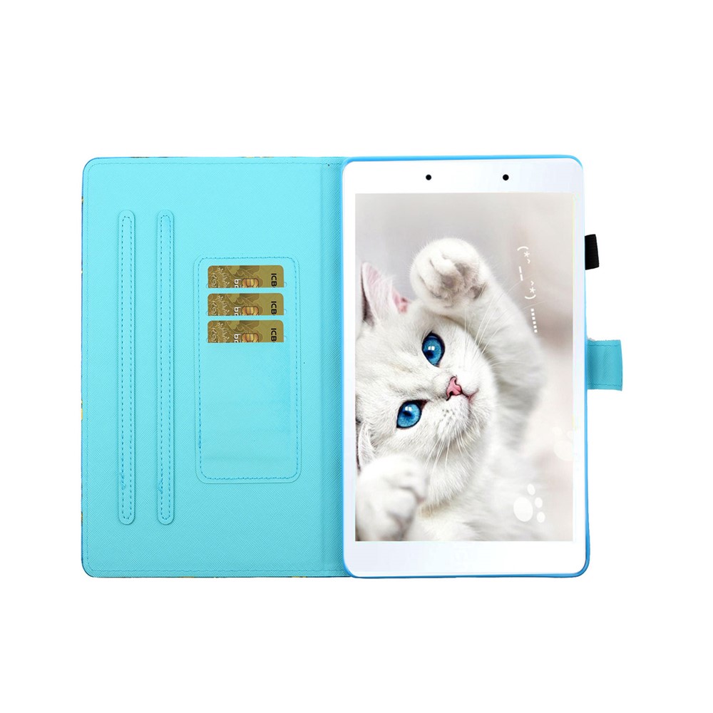 Stylish Pattern PU Leather Case for Samsung Galaxy Tab A7 Lite 8.7-inch T220 / T225 Card Holder Cover - Owl-7