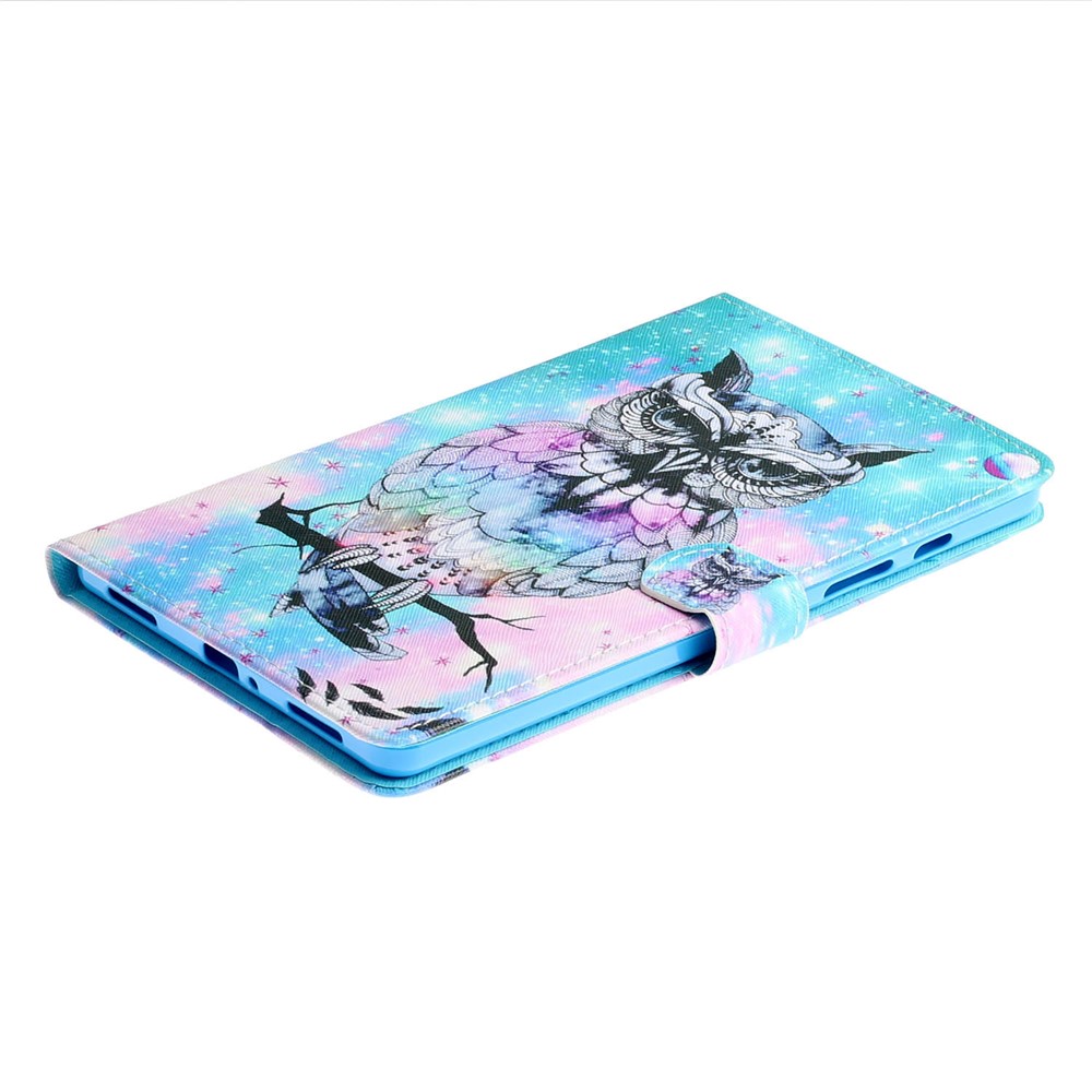 Stylish Pattern PU Leather Case for Samsung Galaxy Tab A7 Lite 8.7-inch T220 / T225 Card Holder Cover - Owl-8