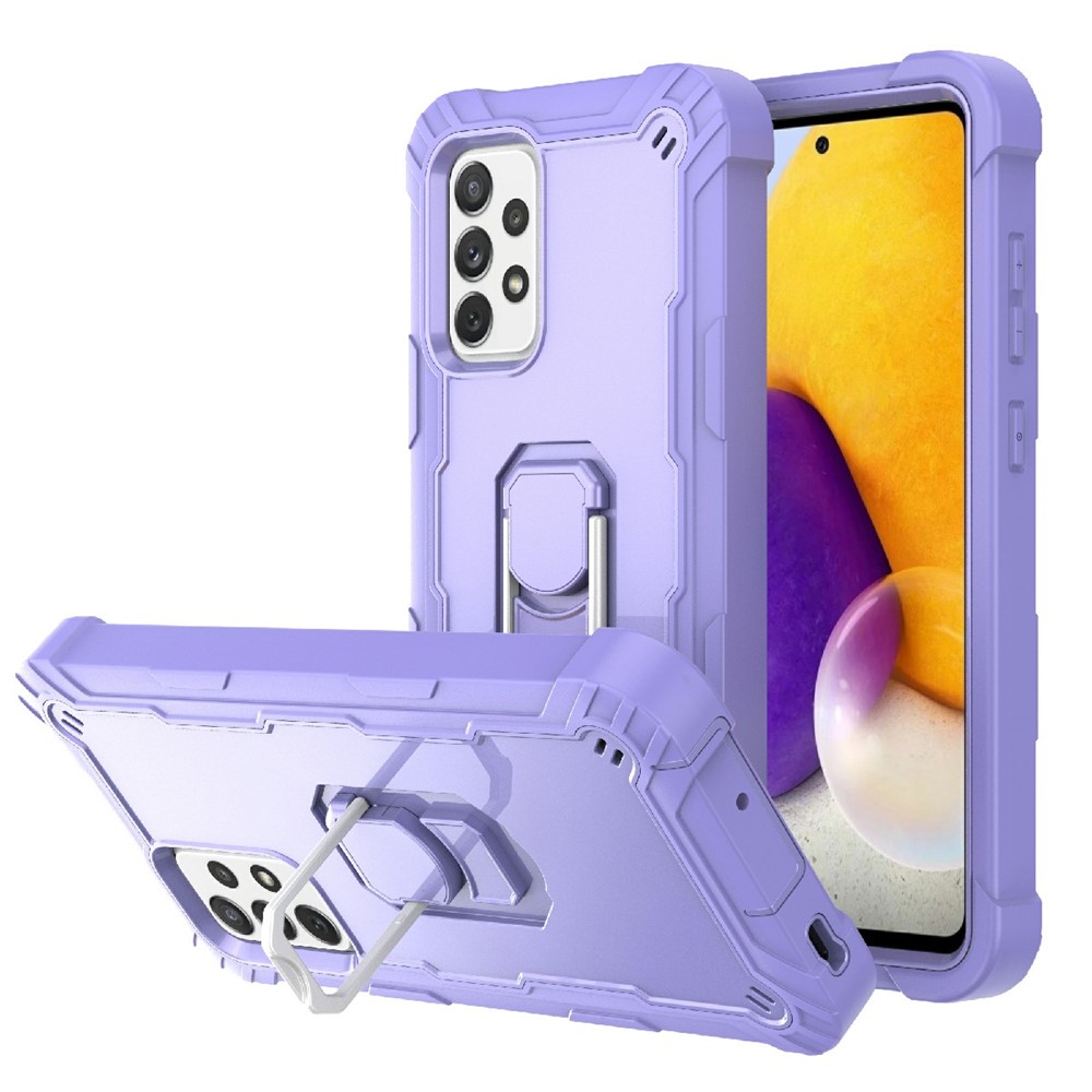 Built-in Kickstand Design Shockproof Hybrid Phone Case for Samsung Galaxy A72 4G/5G - Purple-1