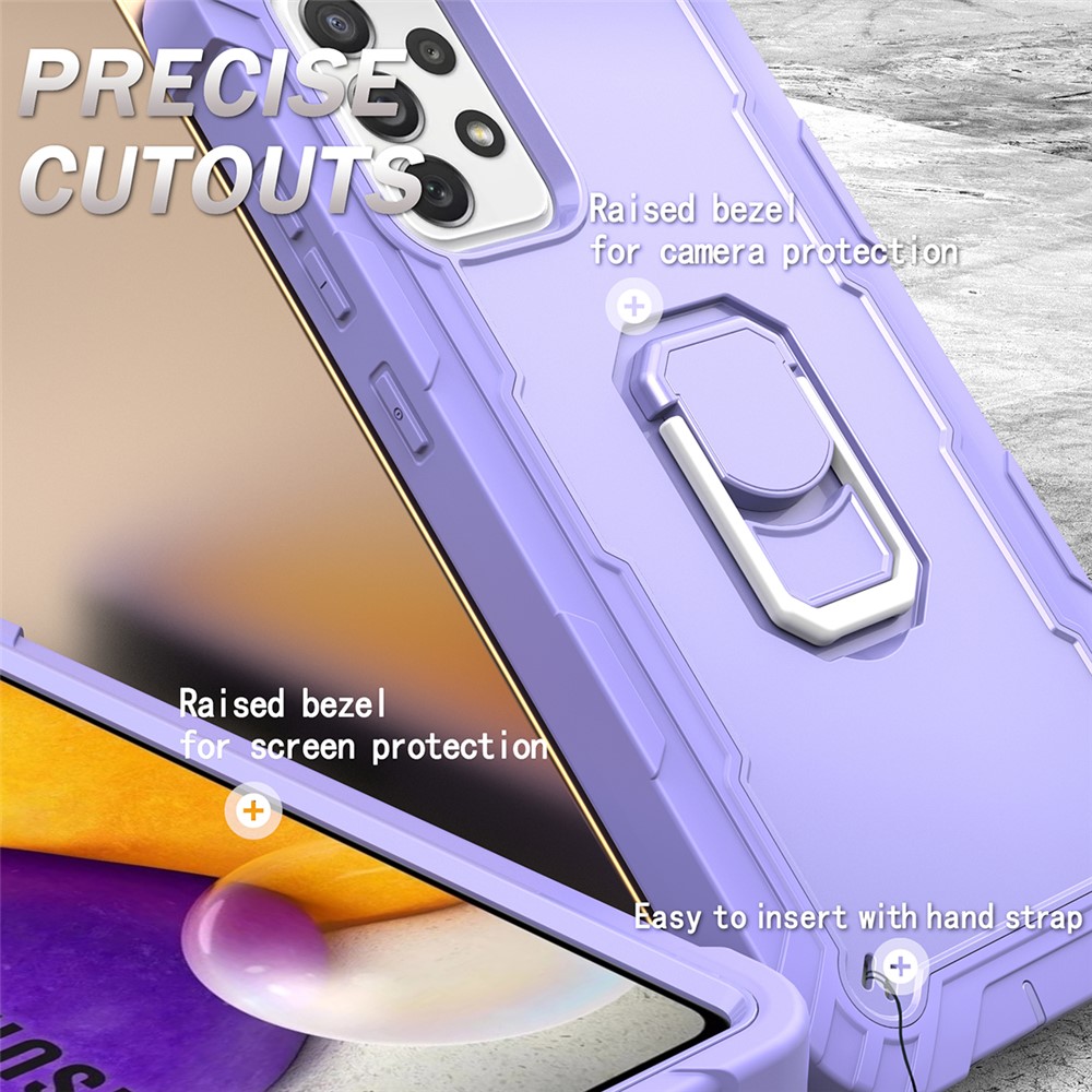 Built-in Kickstand Design Shockproof Hybrid Phone Case for Samsung Galaxy A72 4G/5G - Purple-5