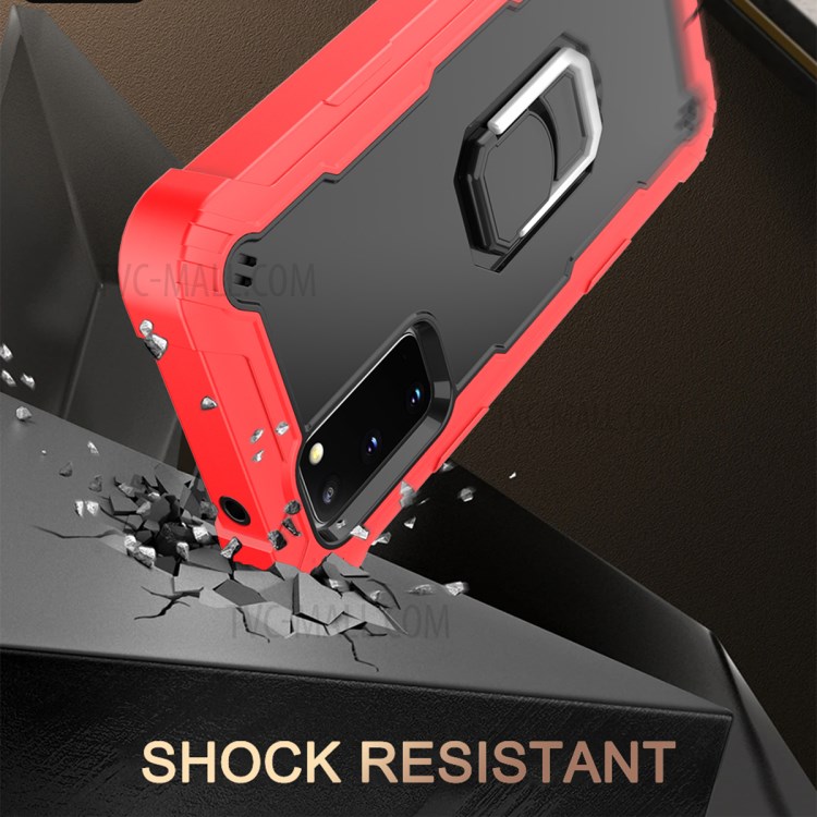 Shockproof PC + Silicone Phone Case with Built-in Kickstand Design for Samsung Galaxy S20 FE/S20 Fan Edition/S20 FE 5G/S20 Fan Edition 5G - Red/Black-6