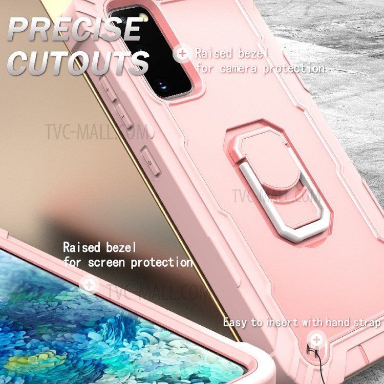 Shockproof PC + Silicone Phone Case with Built-in Kickstand Design for Samsung Galaxy S20 FE/S20 Fan Edition/S20 FE 5G/S20 Fan Edition 5G - Rose Gold-4