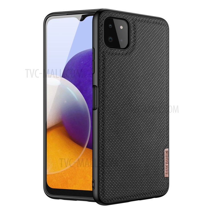 DUX DUCIS FINO Series PVC+PC+TPU+Nylon Combo Well-Protected Hybrid Cell Phone Back Case Cover for Samsung Galaxy A22 5G (EU Version) - Black-1