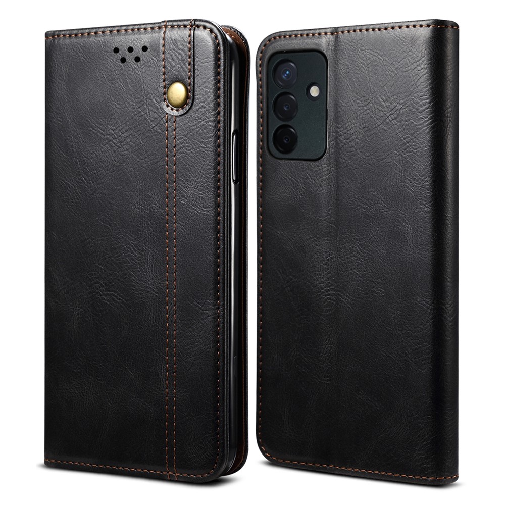Crazy Horse Texture Waxy PU Leather Case Cover for Samsung Galaxy Quantum 2/A82 5G - Black-1