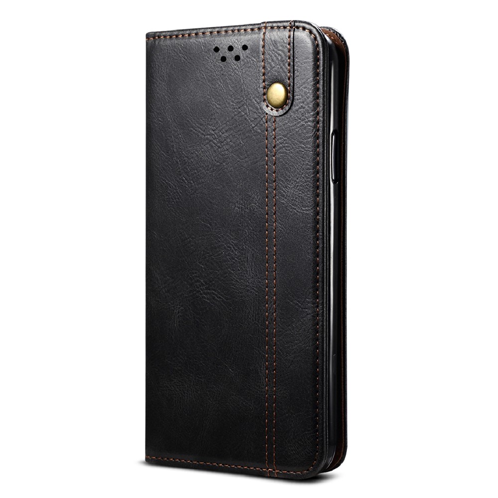 Crazy Horse Texture Waxy PU Leather Case Cover for Samsung Galaxy Quantum 2/A82 5G - Black-2