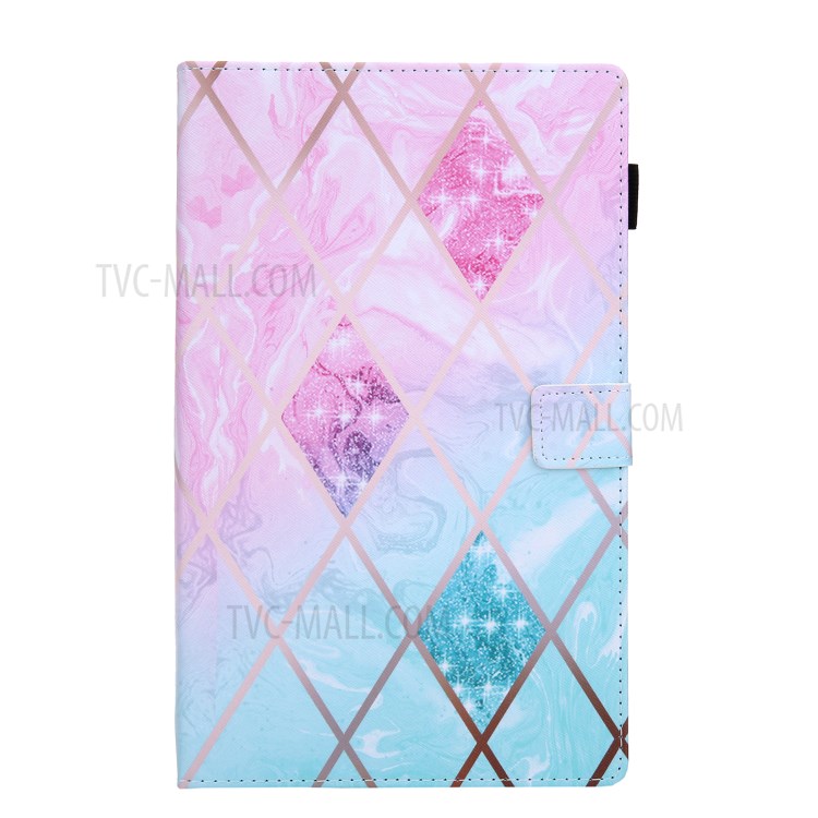 Pattern Printing Shockproof Leather Tablet Case Shell Cover with Card Slot for Samsung Galaxy Tab A 8.0 (2019) with S Pen SM-P200 - Rose/Blue-2