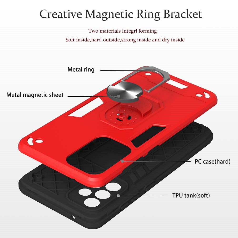 Hard PC + Soft TPU Phone Case Cover with Rotating Kickstand for Samsung Galaxy A52 5G/4G - Black-5