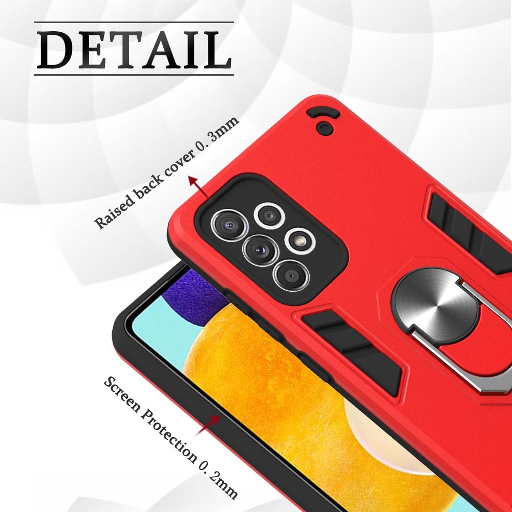 Hard PC + Soft TPU Phone Case Cover with Rotating Kickstand for Samsung Galaxy A52 5G/4G - Black-7