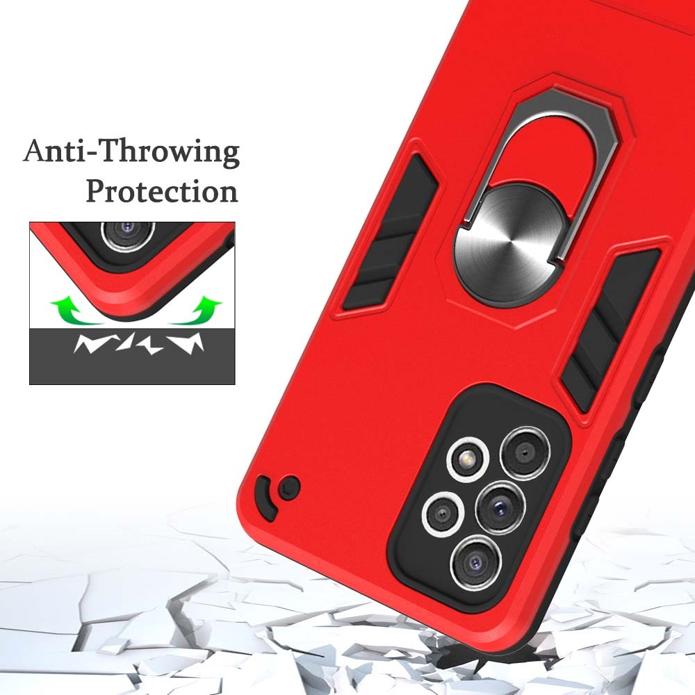 Hard PC + Soft TPU Phone Case Cover with Rotating Kickstand for Samsung Galaxy A52 5G/4G - Black-9