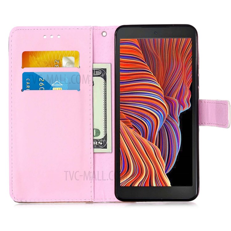 Leather Wallet Stand Pattern Printing Design Protector Case for Samsung Galaxy Xcover 5 - Dog Kiss-4