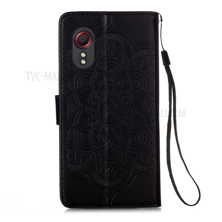 Imprinting Dream Catcher Pattern Design Magnetic Leather Stand Case for Samsung Galaxy Xcover 5 - Black-3