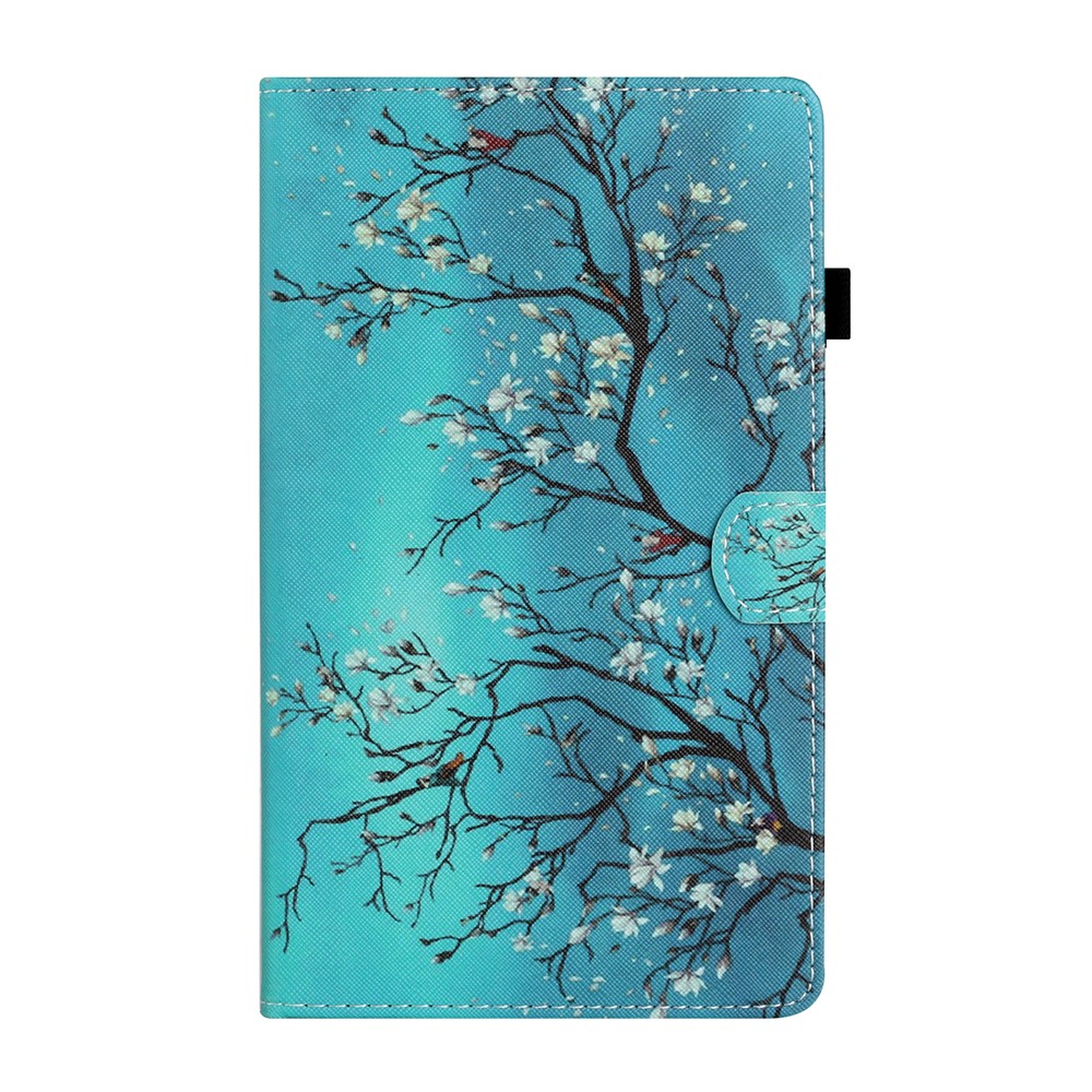 Full Body Protective Patterned Leather Stand Case with Card Slots for Samsung Galaxy Tab A7 Lite 8.7 T220 / T225 - Magnolia Flower-4
