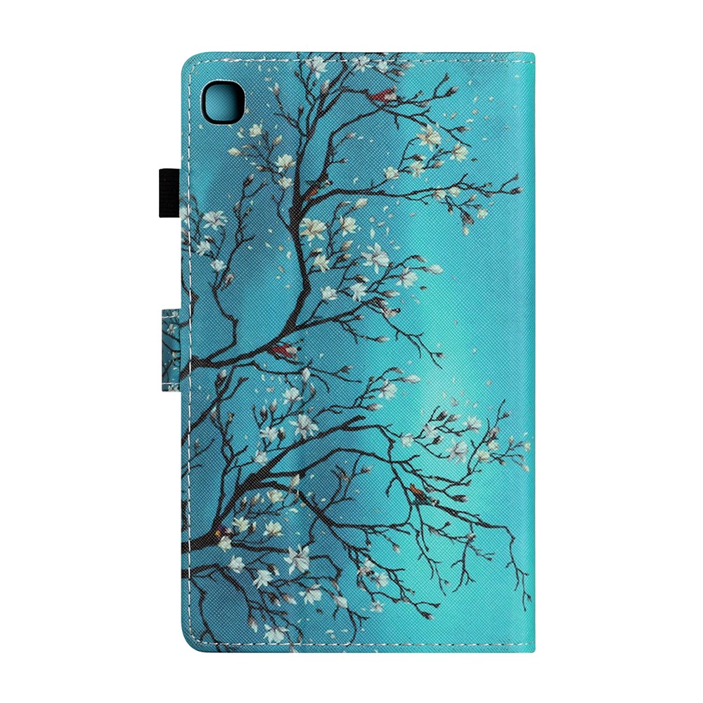 Full Body Protective Patterned Leather Stand Case with Card Slots for Samsung Galaxy Tab A7 Lite 8.7 T220 / T225 - Magnolia Flower-5