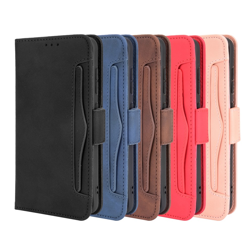Multiple Card Slots Design Leather Phone Case Cover Wallet Stand for Samsung Galaxy S21 FE - Black-10