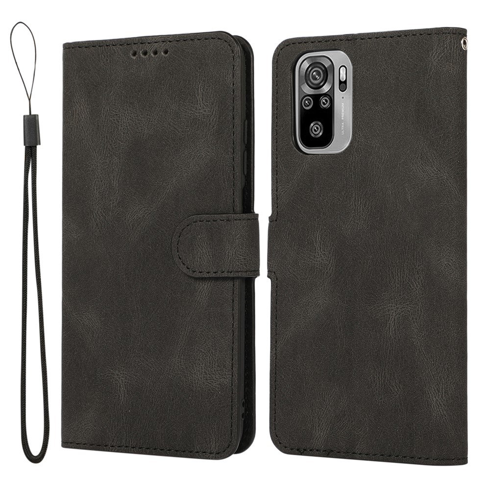 Fantasy Classic Leather Wallet Stand Phone Cover Case for Xiaomi Redmi Note 10 4G/Note 10S - Black-1