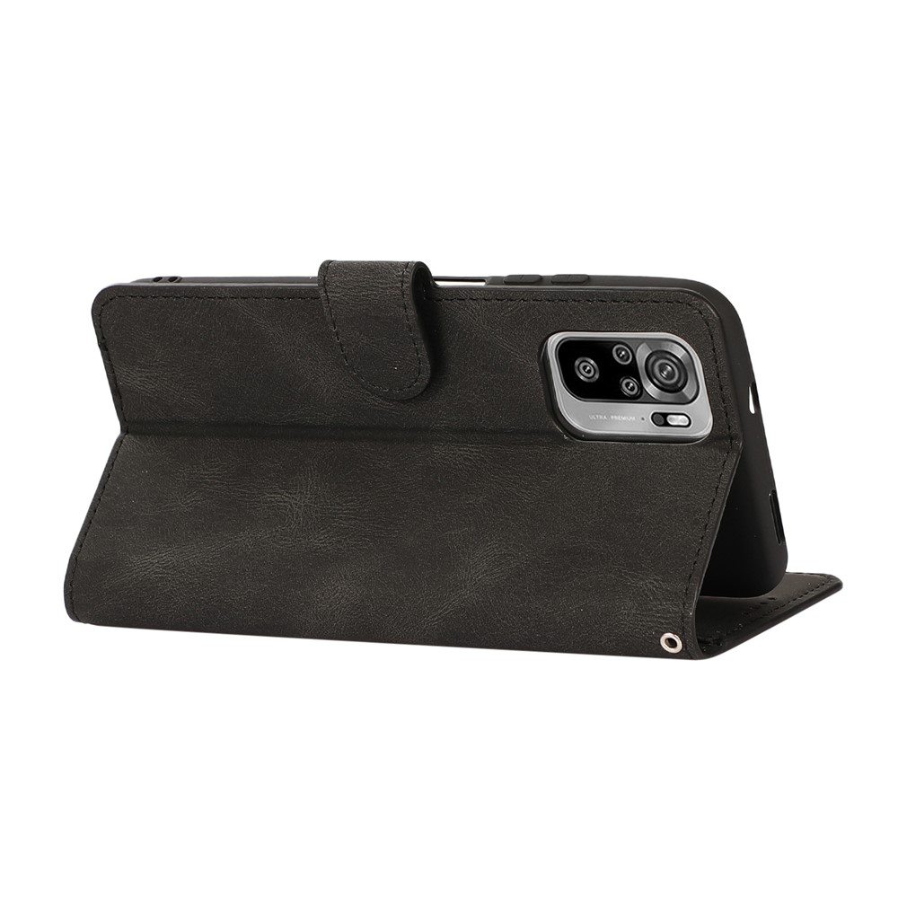 Fantasy Classic Leather Wallet Stand Phone Cover Case for Xiaomi Redmi Note 10 4G/Note 10S - Black-4