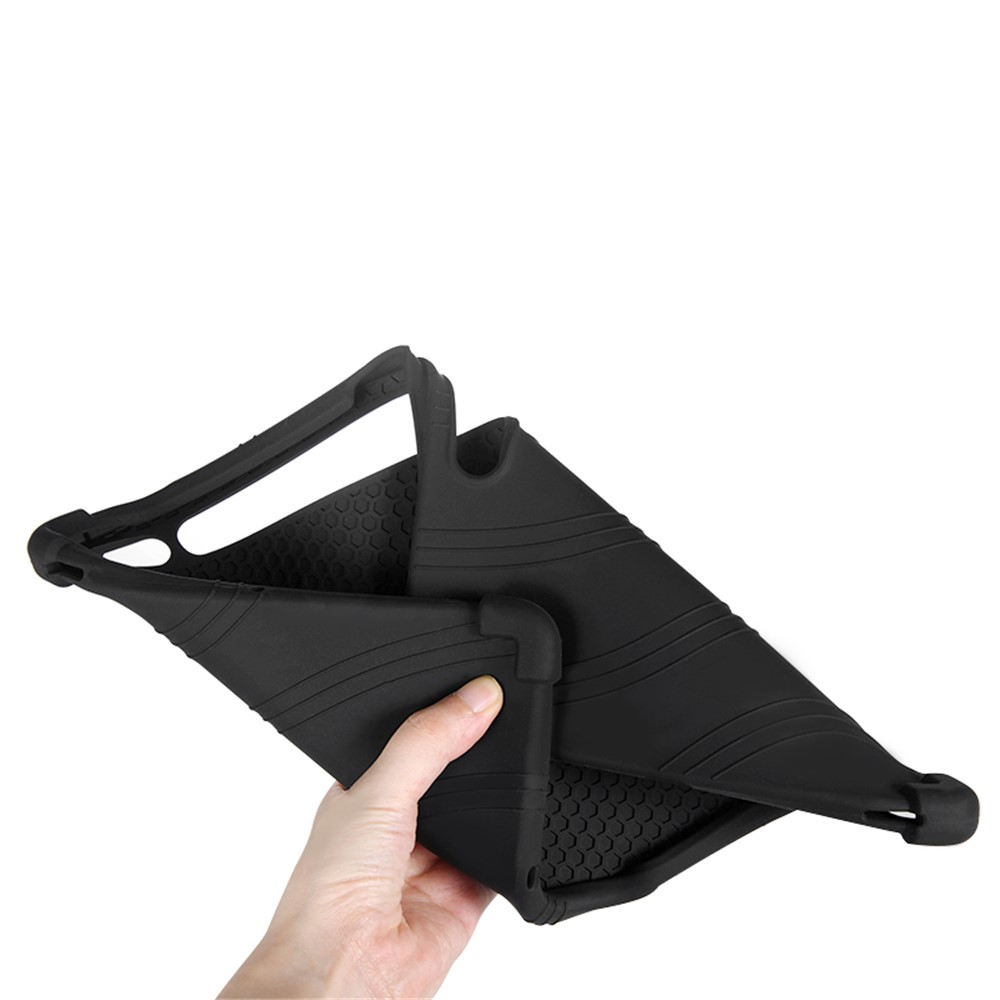 Slide-Out Kickstand Design Silicone Tablet Cover Case for Samsung Galaxy Tab S7 - Black-5