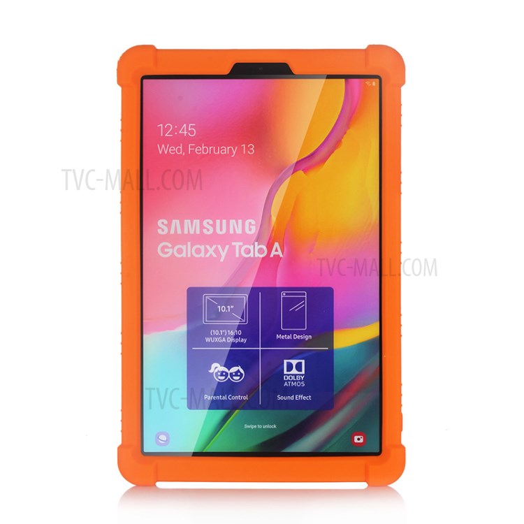 Soft Silicone Tablet Case Kickstand Design Tablet Protective Cover for Samsung Galaxy Tab A 10.1 (2019) T515 T510 - Orange-2
