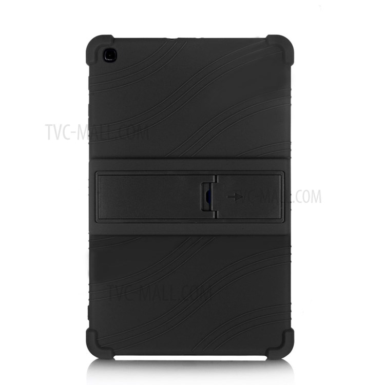 Soft Silicone Tablet Case Kickstand Design Tablet Protective Cover for Samsung Galaxy Tab A 10.1 (2019) T515 T510 - Black-1