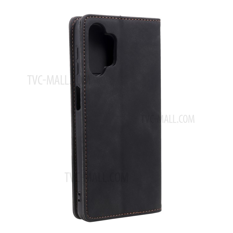 Tri-colored Ornament Decor Wallet Design Phone Cover Case for Samsung Galaxy A32 5G - Black-7