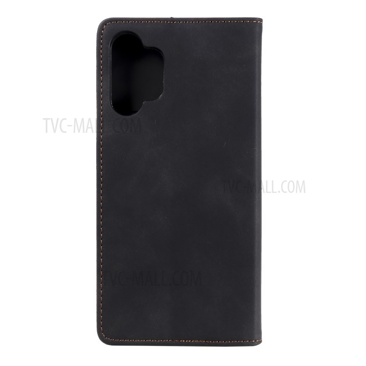 Tri-color Decor Wallet Stand Leather Case Skin-touch Feeling Protective Phone Cover Shell for Samsung Galaxy A32 4G (EU Version) - Black-3