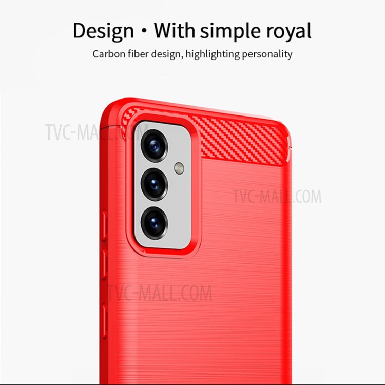 MOFI Brushed Carbon Fiber Design Well-Protected Flexible TPU Cover for Samsung Galaxy A82 5G/Quantum 2 - Blue-3