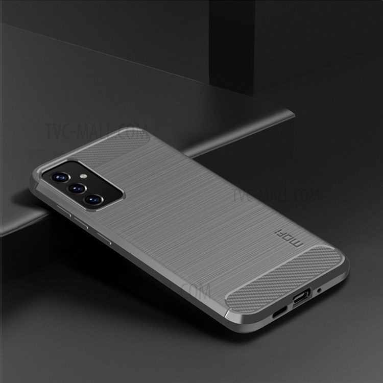 MOFI Brushed Carbon Fiber Design Well-Protected Flexible TPU Cover for Samsung Galaxy A82 5G/Quantum 2 - Grey-10
