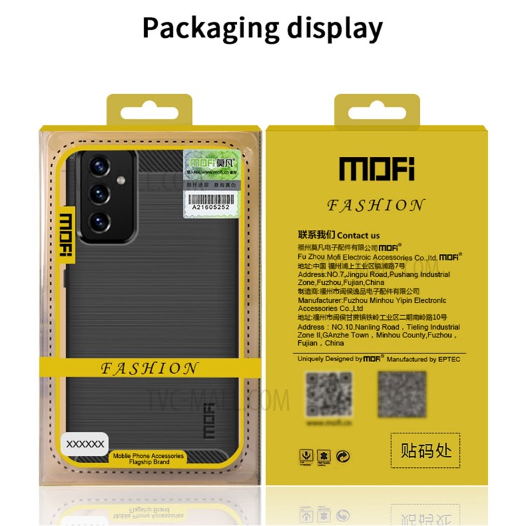 MOFI Brushed Carbon Fiber Design Well-Protected Flexible TPU Cover for Samsung Galaxy A82 5G/Quantum 2 - Grey-11