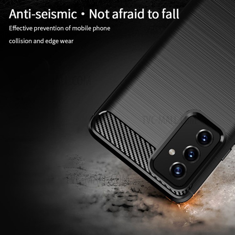 MOFI Brushed Carbon Fiber Design Well-Protected Flexible TPU Cover for Samsung Galaxy A82 5G/Quantum 2 - Grey-4
