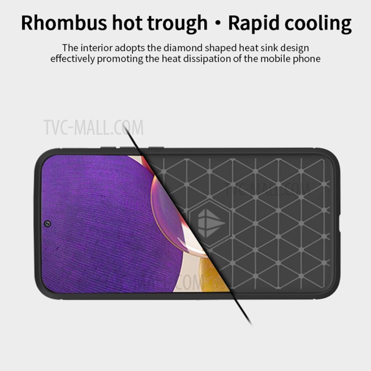 MOFI Brushed Carbon Fiber Design Well-Protected Flexible TPU Cover for Samsung Galaxy A82 5G/Quantum 2 - Grey-5