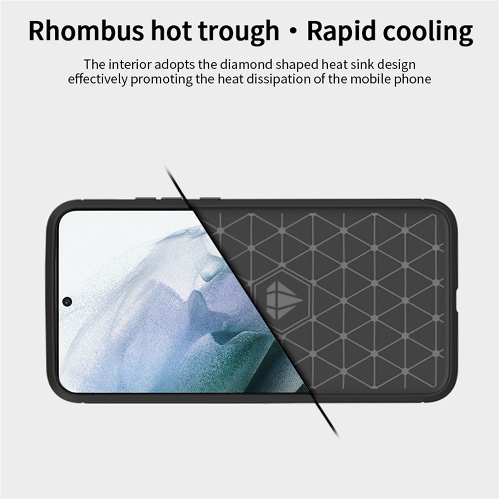 MOFI Well-Protected Brushed Carbon Fiber Design Flexible TPU Cover for Samsung Galaxy S21 FE - Blue-5