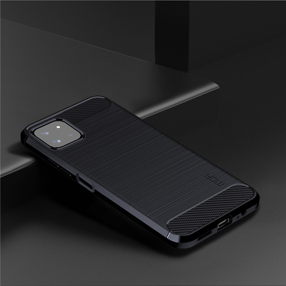 MOFI Well-Protected Brushed Carbon Fiber Design Soft TPU Cover for Samsung Galaxy A22 5G (EU Version) - Blue-10